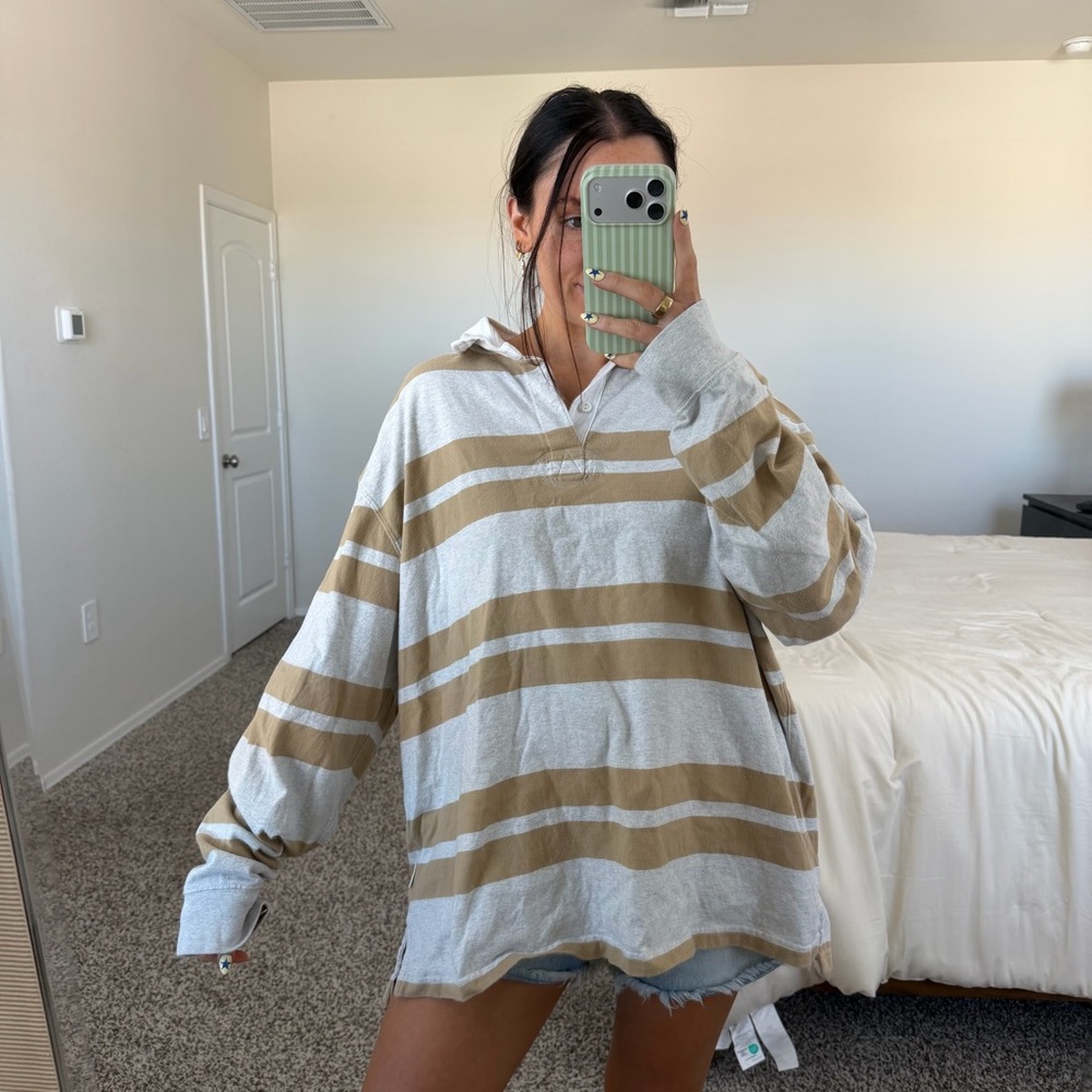 Striped rugby tee